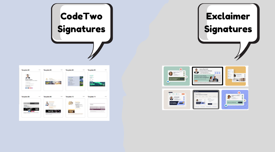 CodeTwo vs Exclaimer signature templates