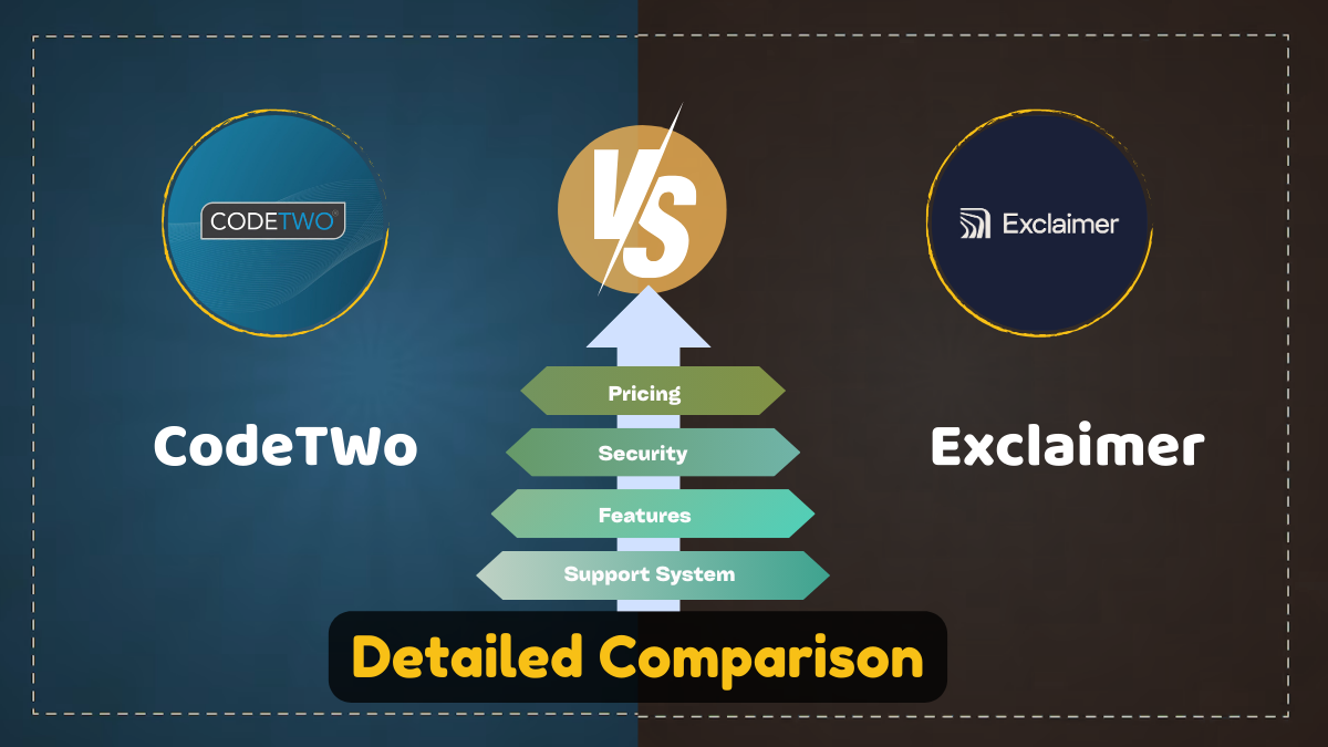CodeTwo vs Exclaimer email signature management comparison 2026 chart