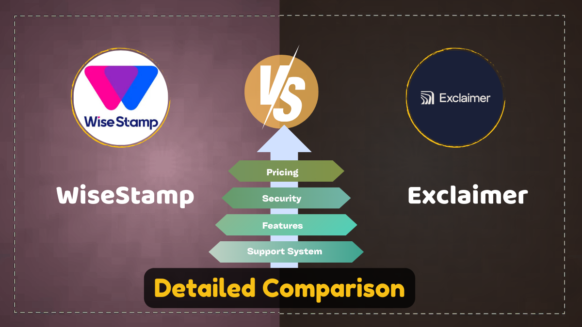 WiseStamp vs Exclaimer email signature management comparison 2026 chart