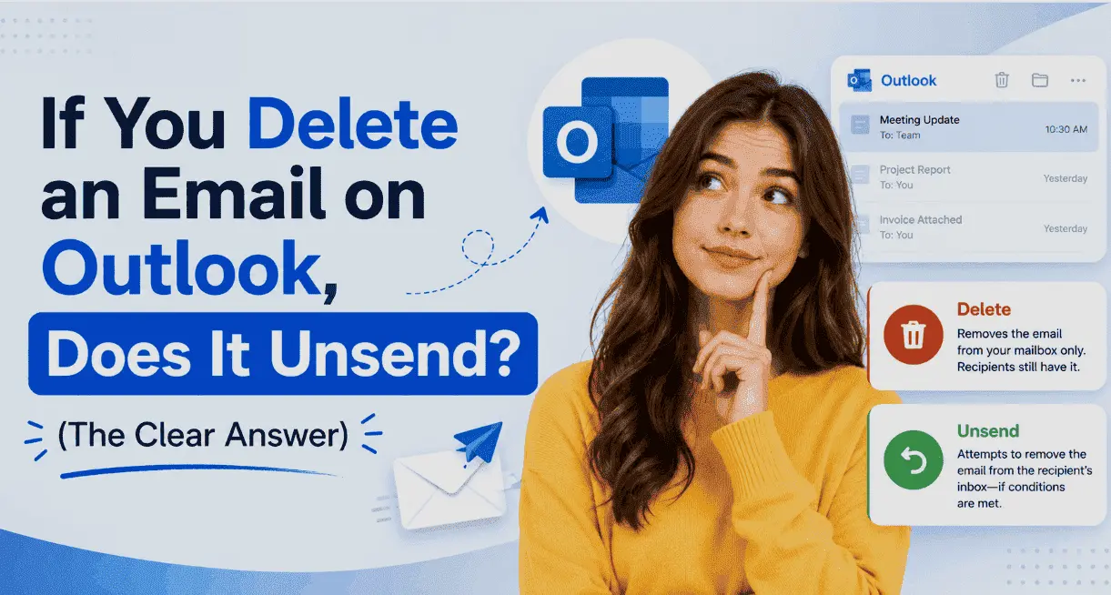 If you delete an email on Outlook does it unsend — what deleting a sent email actually does
