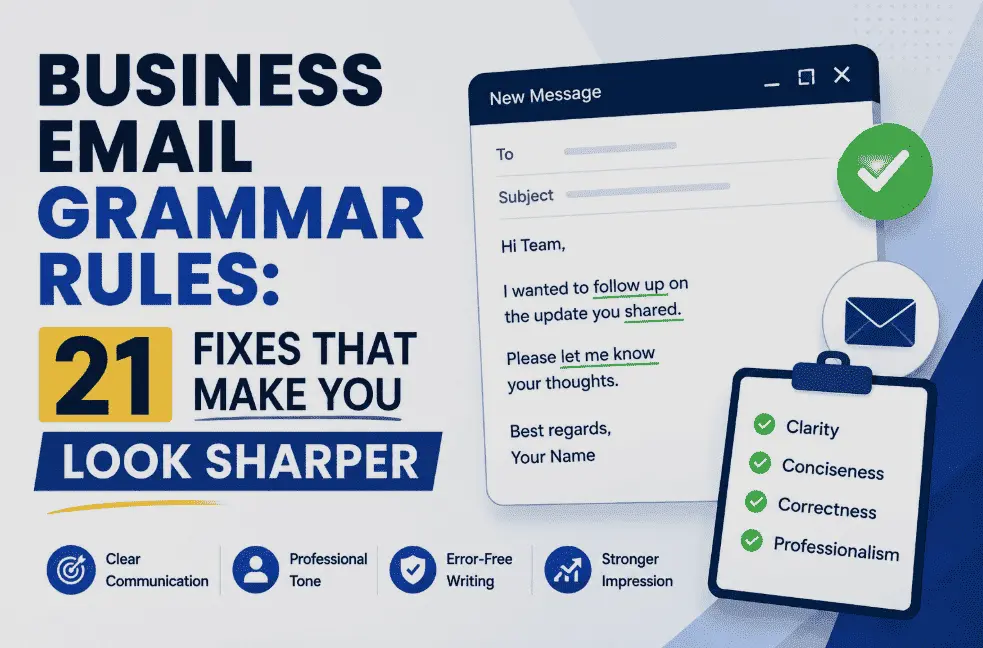 Business email grammar rules — correct punctuation and capitalisation in a professional email