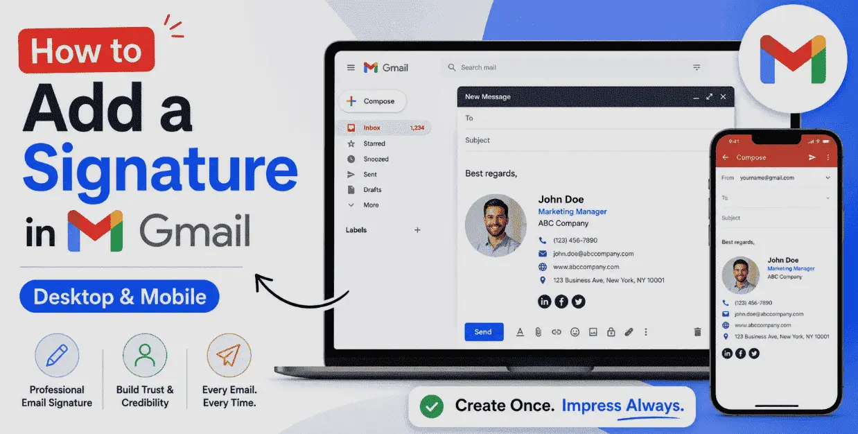 Gmail signature settings showing the Signature section and Signature defaults dropdowns